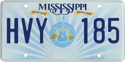 MS license plate HVY185