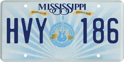 MS license plate HVY186