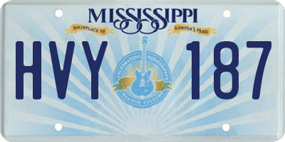 MS license plate HVY187