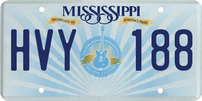 MS license plate HVY188