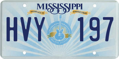 MS license plate HVY197