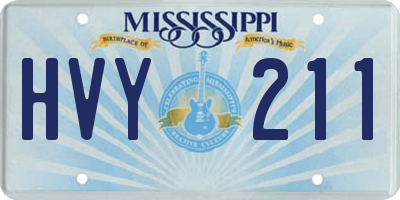 MS license plate HVY211