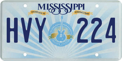 MS license plate HVY224