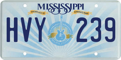 MS license plate HVY239