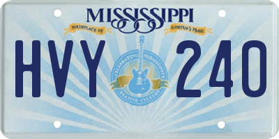 MS license plate HVY240