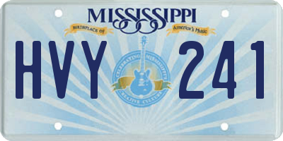 MS license plate HVY241