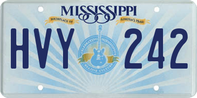 MS license plate HVY242
