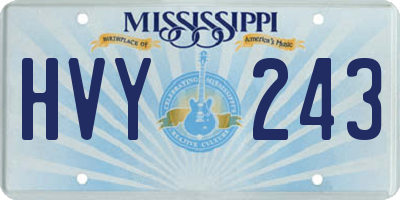 MS license plate HVY243