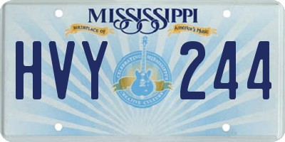 MS license plate HVY244