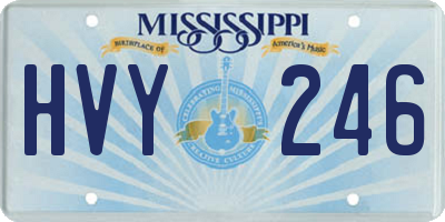 MS license plate HVY246