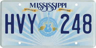 MS license plate HVY248