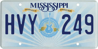 MS license plate HVY249