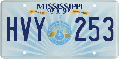 MS license plate HVY253