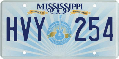 MS license plate HVY254