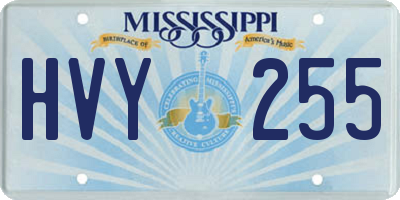 MS license plate HVY255