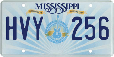 MS license plate HVY256
