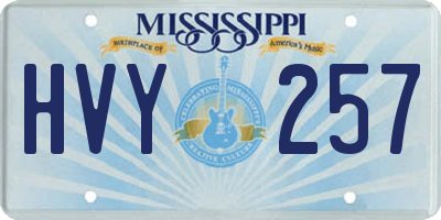 MS license plate HVY257