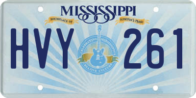 MS license plate HVY261