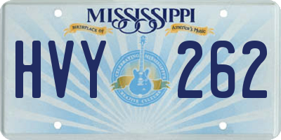 MS license plate HVY262