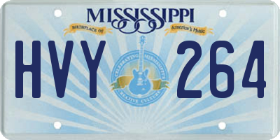 MS license plate HVY264