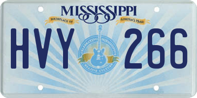 MS license plate HVY266
