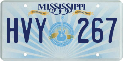 MS license plate HVY267