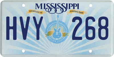 MS license plate HVY268