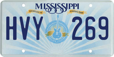 MS license plate HVY269