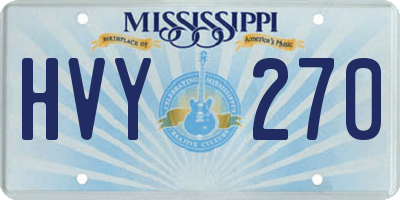 MS license plate HVY270