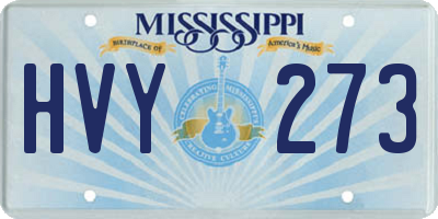 MS license plate HVY273