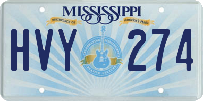 MS license plate HVY274