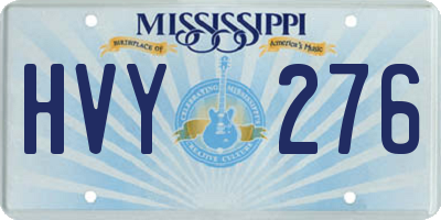 MS license plate HVY276
