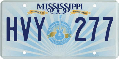 MS license plate HVY277