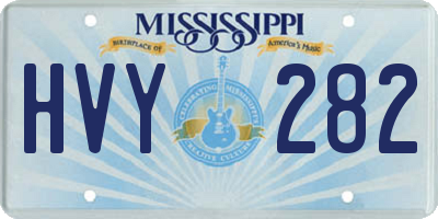 MS license plate HVY282