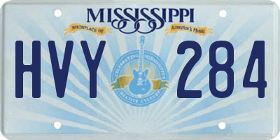 MS license plate HVY284