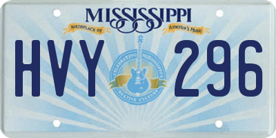 MS license plate HVY296