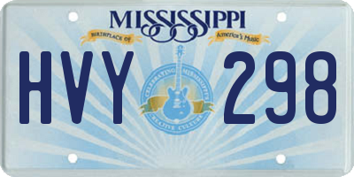MS license plate HVY298