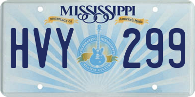 MS license plate HVY299
