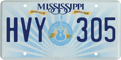 MS license plate HVY305