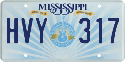 MS license plate HVY317