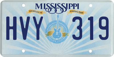 MS license plate HVY319