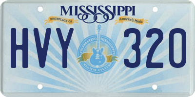 MS license plate HVY320