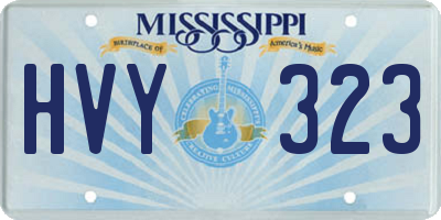 MS license plate HVY323