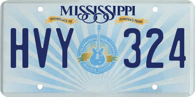 MS license plate HVY324