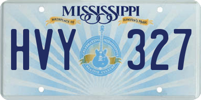 MS license plate HVY327