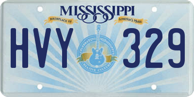 MS license plate HVY329