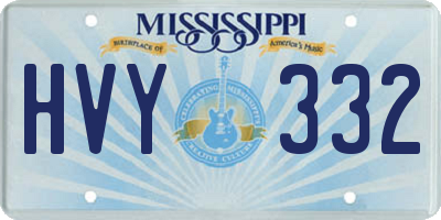 MS license plate HVY332