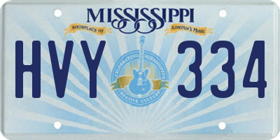 MS license plate HVY334