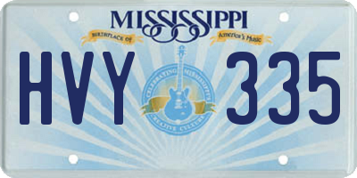 MS license plate HVY335