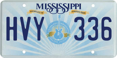 MS license plate HVY336